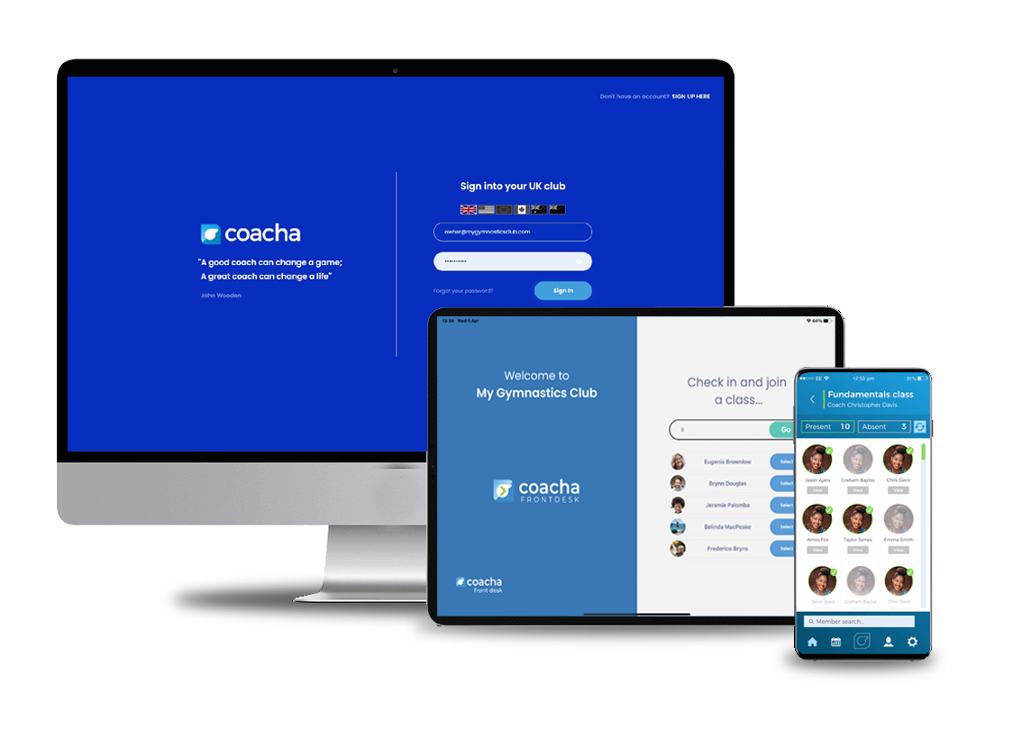 home page coacha application group